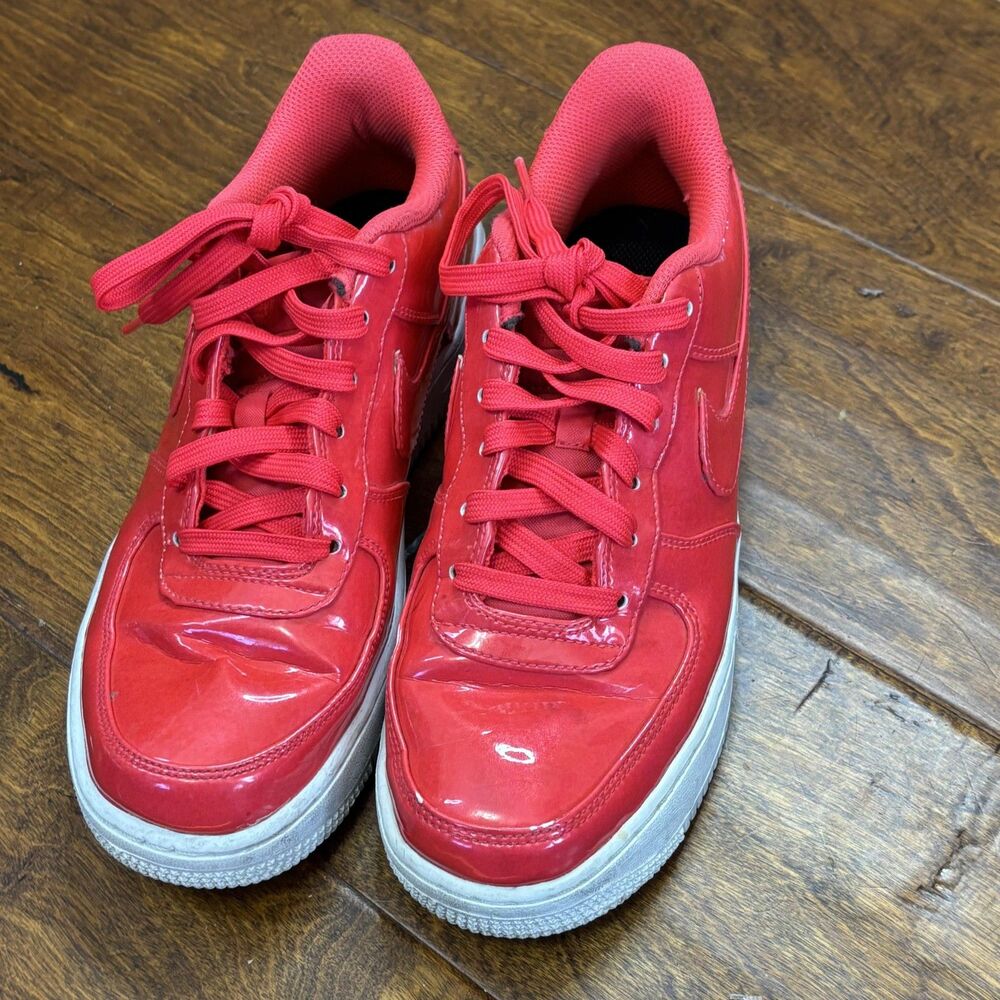 Nike Air Force 1 '07 LV8 Low Shoes Youth 7Y UV Siren‎ Red White Patent Sneakers - Picture 12 of 16